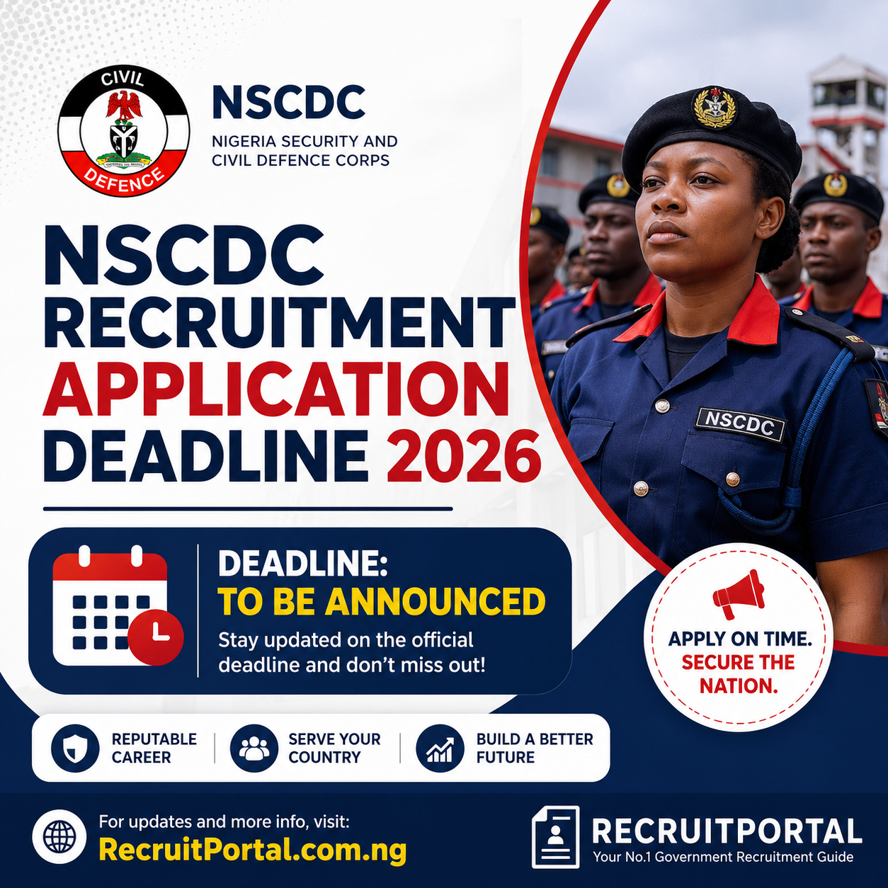 NSCDC recruitment application deadline