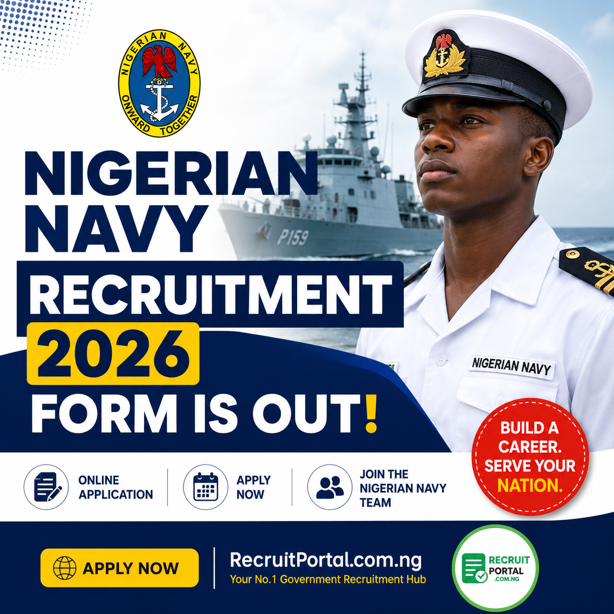 Nigerian Navy recruitment 2026 form is out