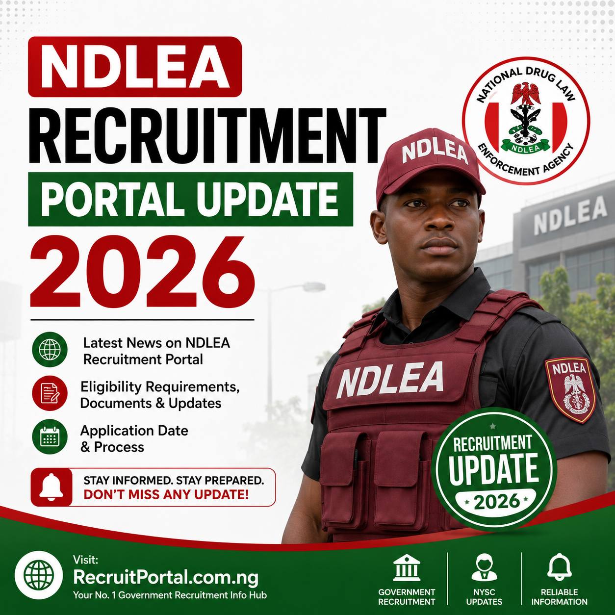 NDLEA recruitment portal update 2026