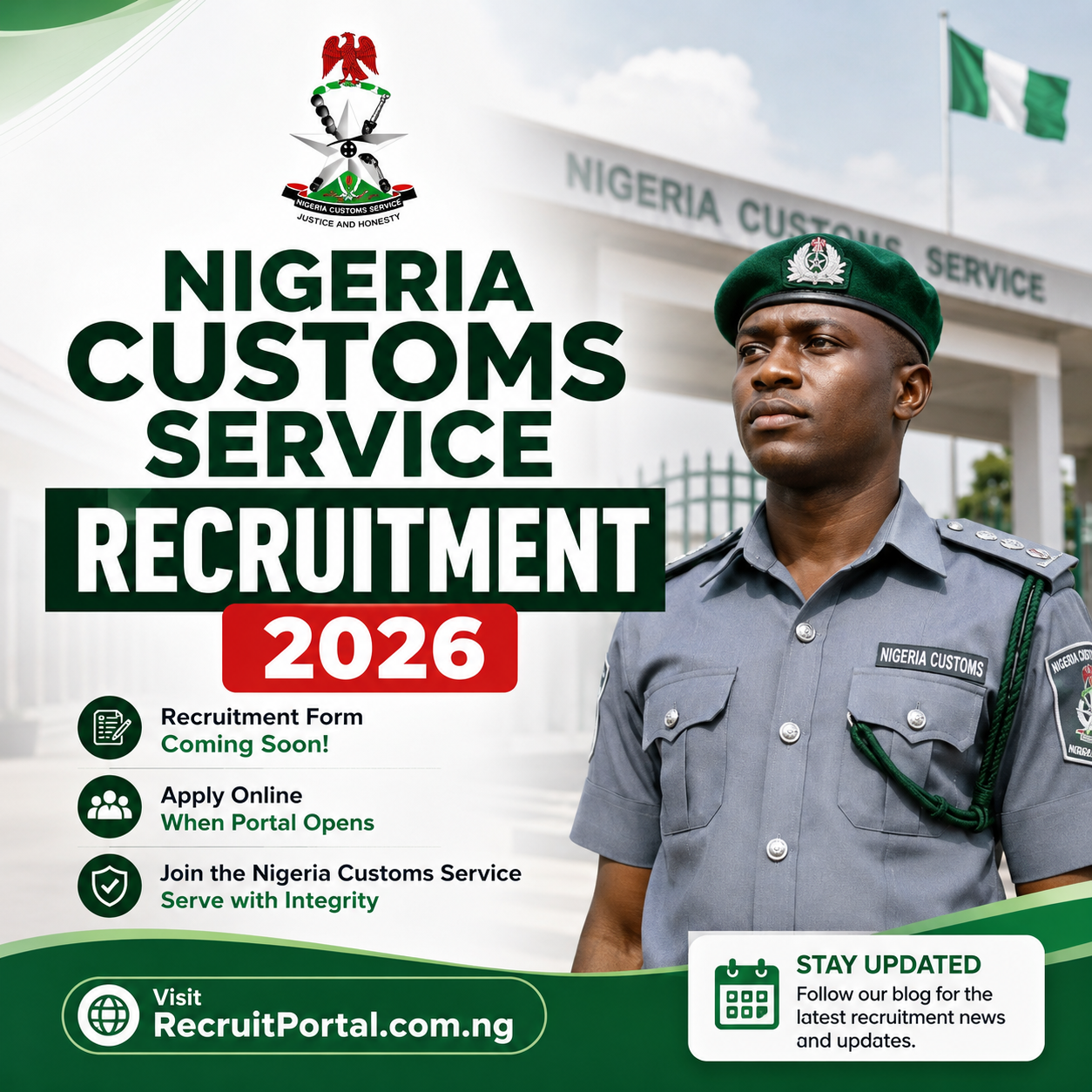 Nigeria Customs Service recruitment form 2026